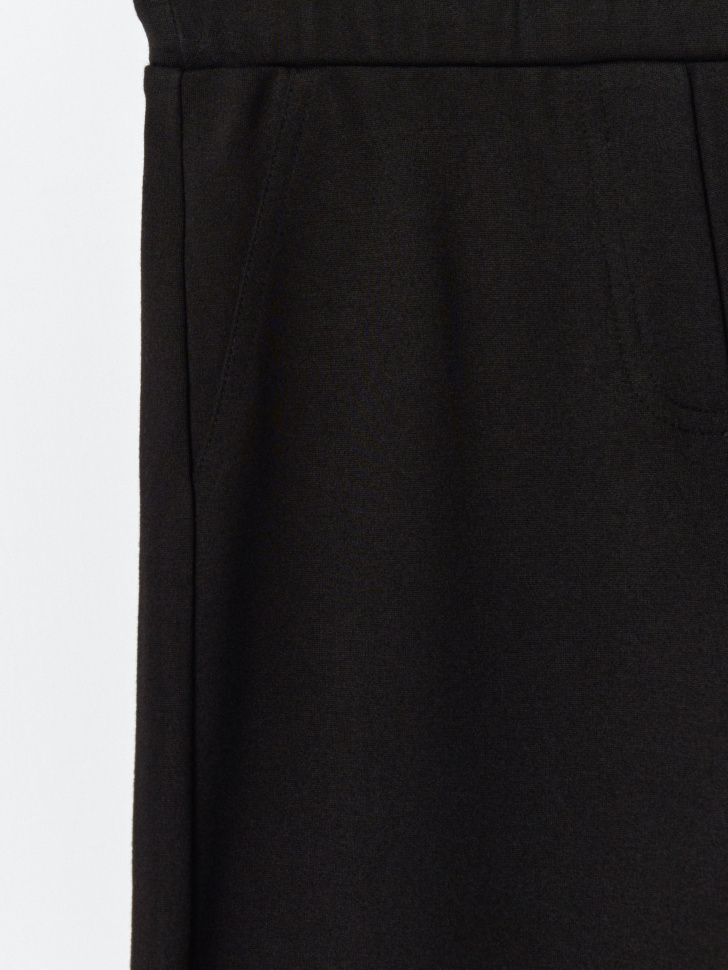 трикотажные широкие брюки для девочек из россии вид сбоку