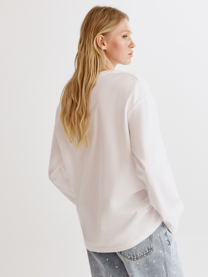 лонгслив anna oversize fit с вышивкой по цене 1999 руб вид справа