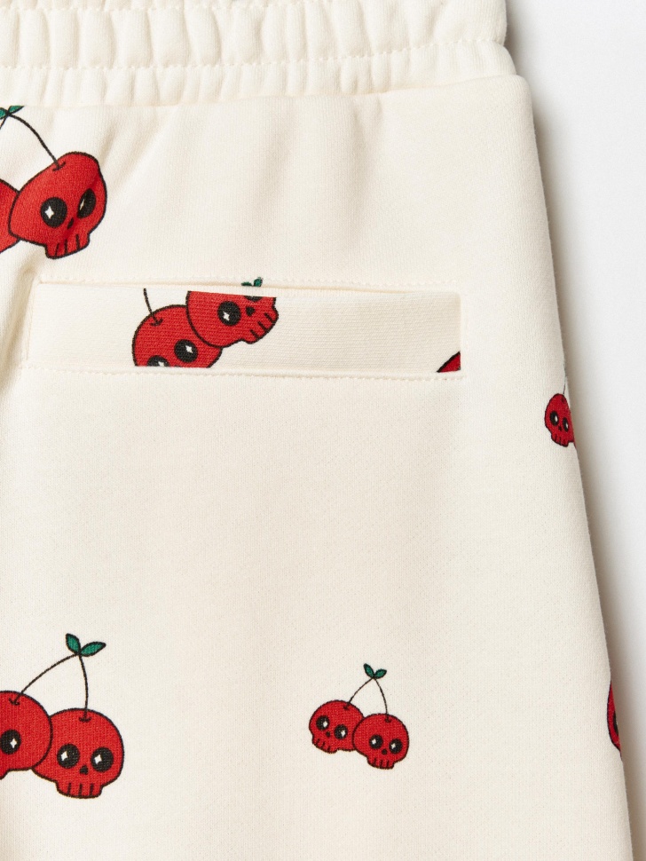 трикотажные брюки с принтом для девочек по цене 2299 руб вид справа