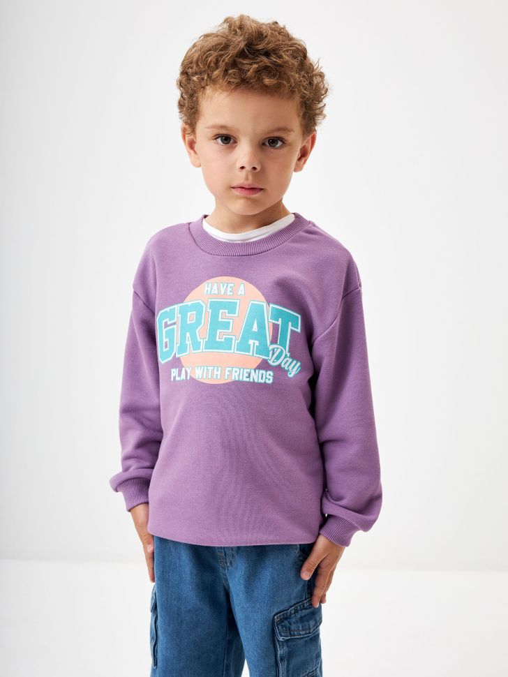 

Свитшот оверсайз с принтом для мальчиков