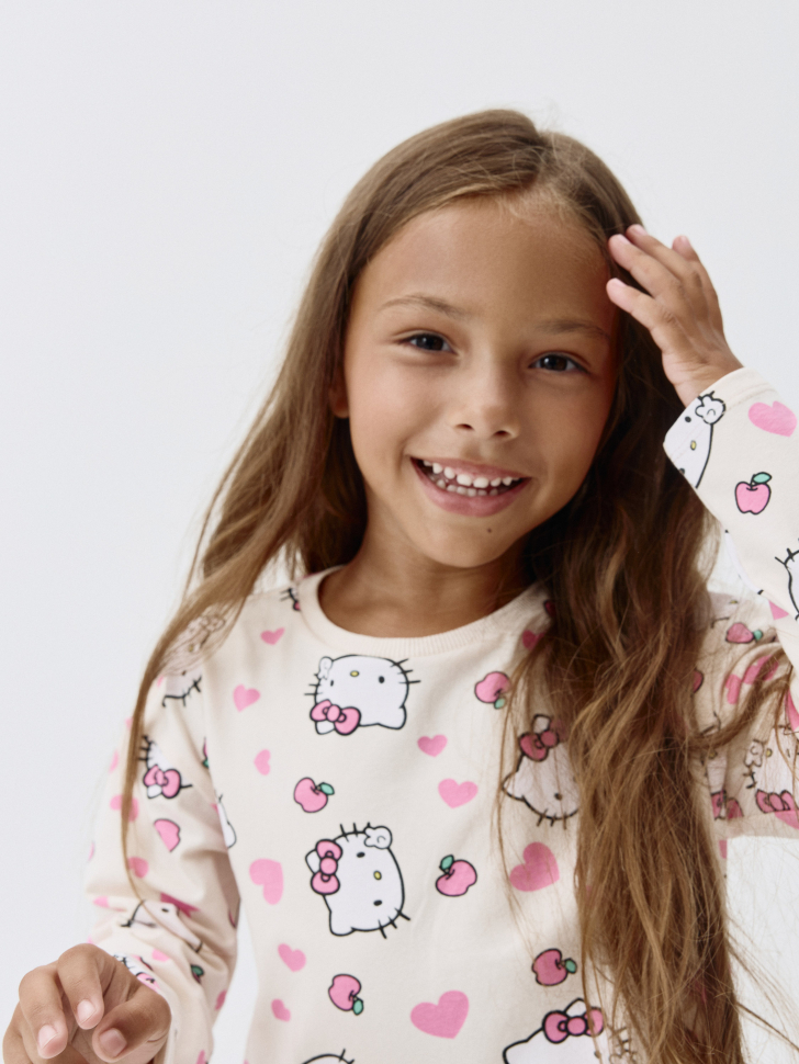 

Лонгслив с принтом Hello Kitty для девочек