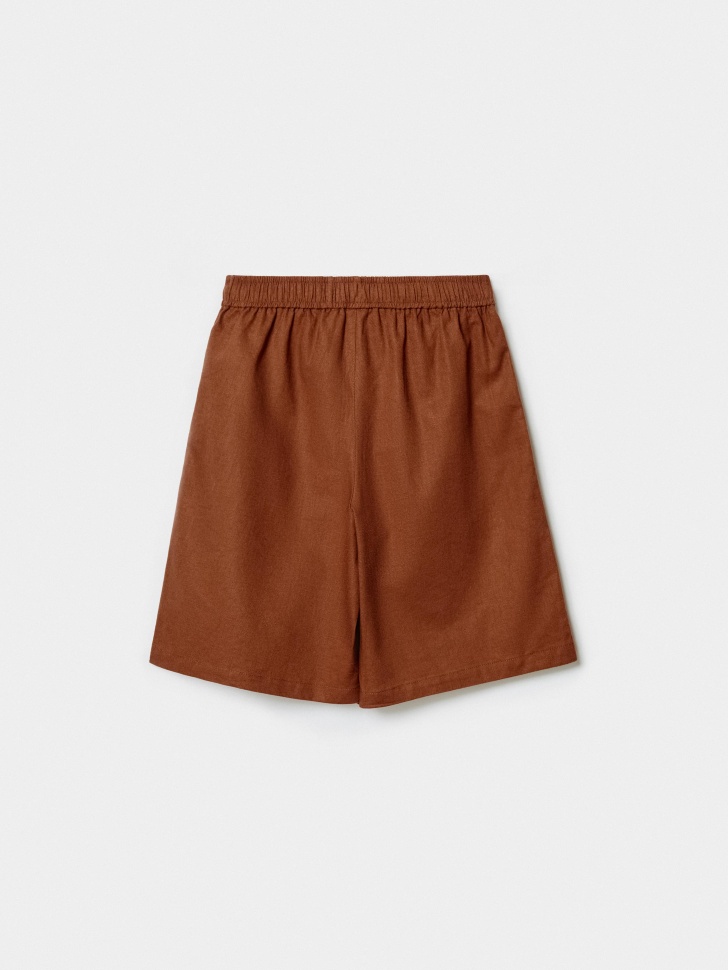 шорты из смесового льна для мальчиков от бренда sela вид слева