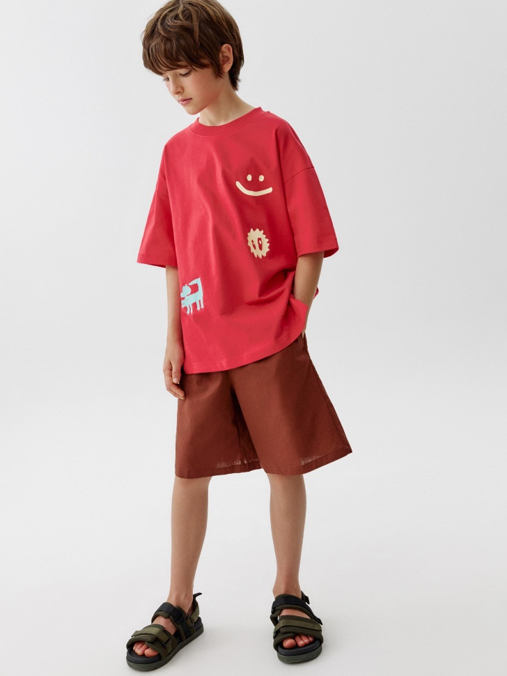 

Шорты из смесового льна для мальчиков, SL6805071501