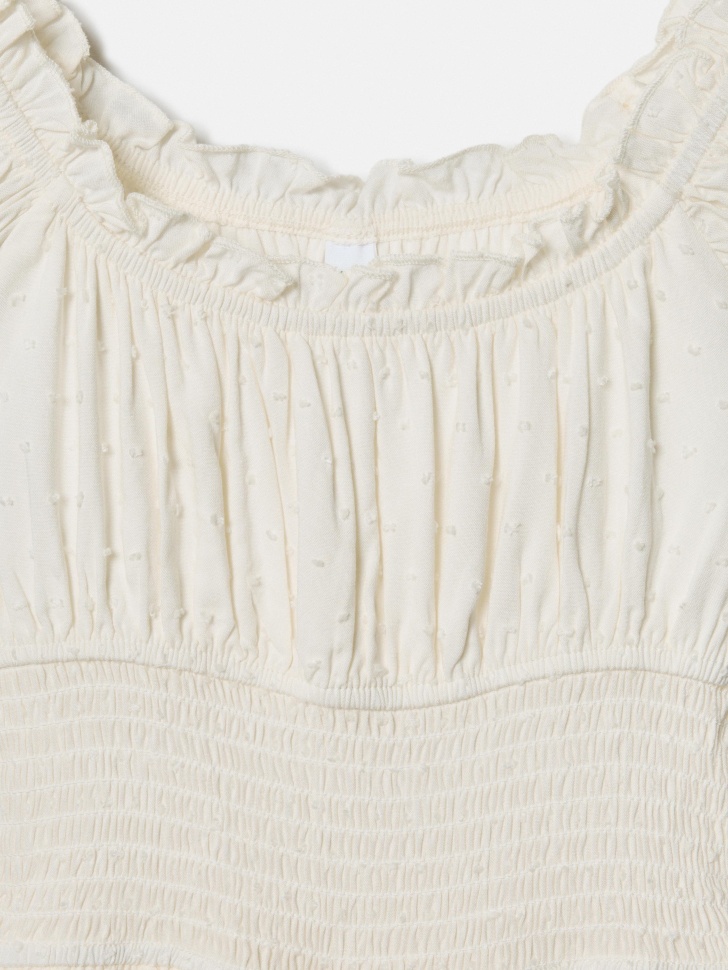 короткий комбинезон из фактурной вискозы для девочек из вискозы спереди