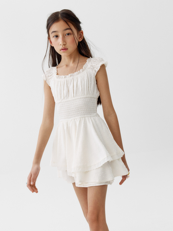 короткий комбинезон из фактурной вискозы для девочек 4610517761781 фотография