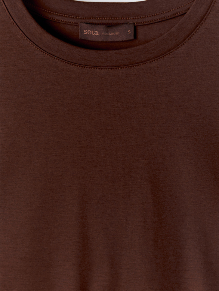 футболка оверсайз из интерлока премиум качества от бренда sela вид слева