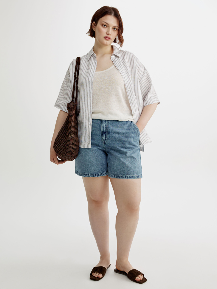 Джинсовые шорты багги на резинке 2599₽