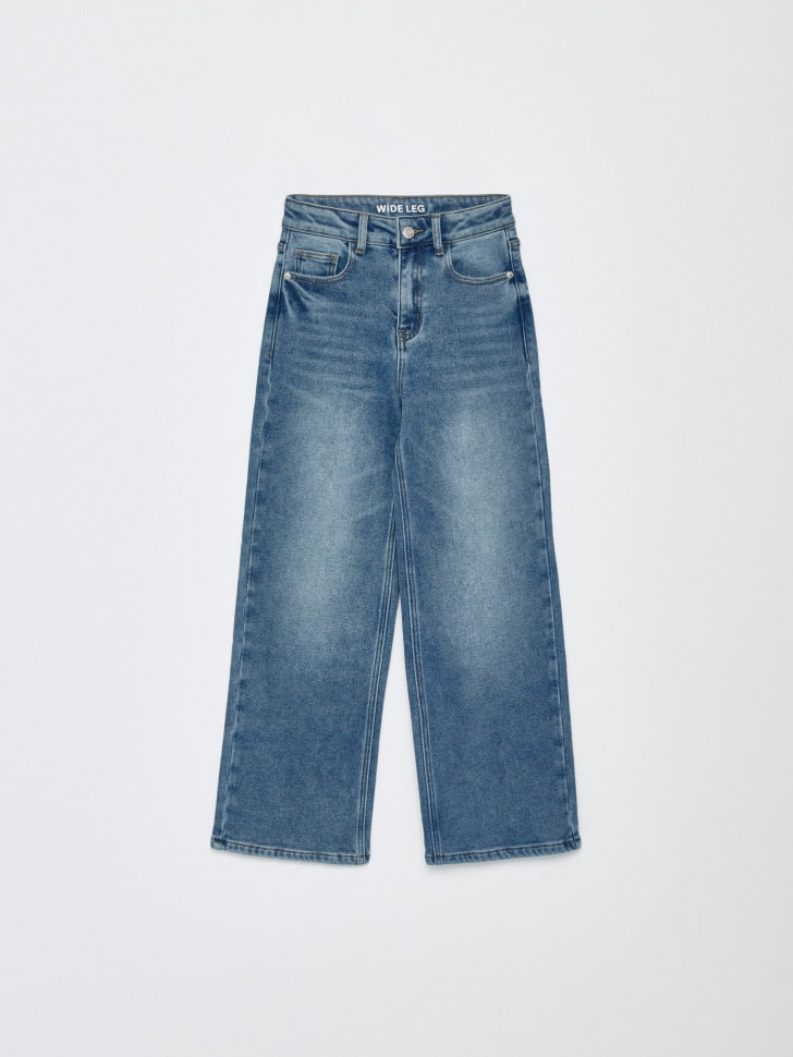 Утепленные джинсы WIDE LEG для девочек