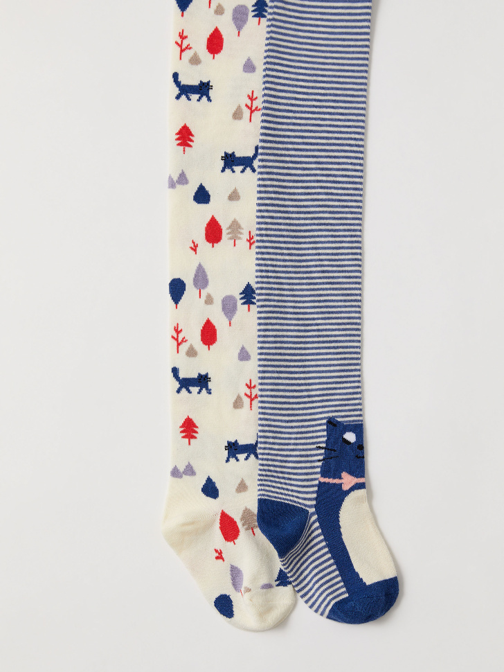 

Набор из 2 пар колготок для девочек, Принт