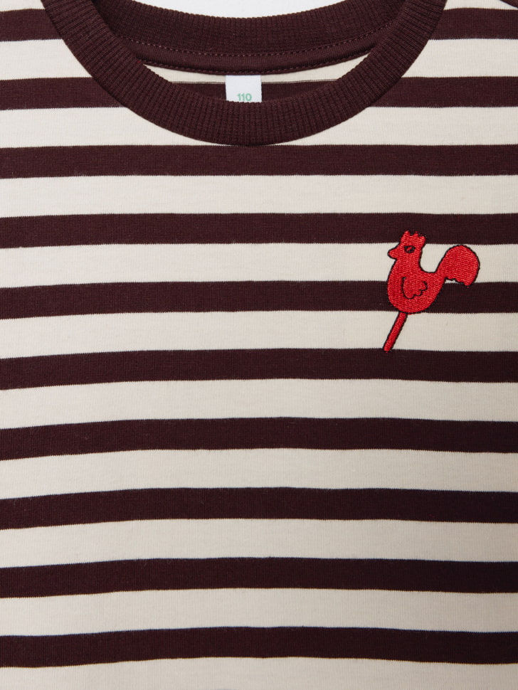 новогодний лонгслив в полоску с вышивкой для мальчиков 4680798769240 в интернет магазине