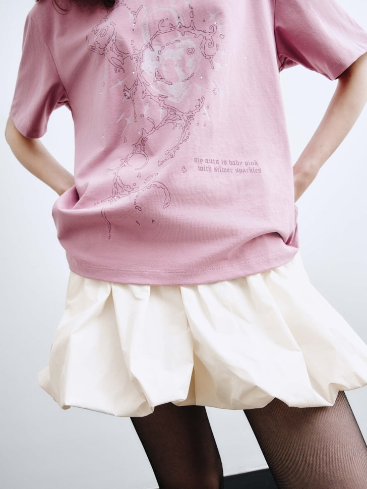 футболка с принтом и стразами из линейки sela young 4610517211477 в интернет магазине