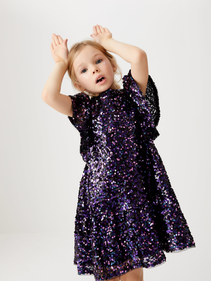 Платье с пайетками для девочек (фиолетовый, 104/ 4-5 YEARS) от Sela