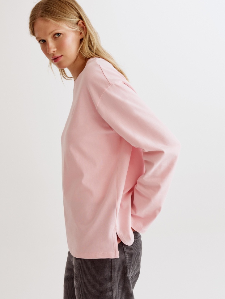 лонгслив anna oversize fit с вышивкой из россии вид сбоку