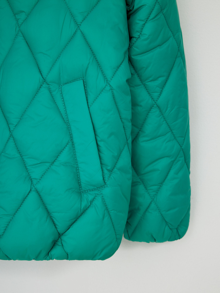 Стеганая куртка для девочек (зеленый, 122) sela 4680168280924 - фото 6