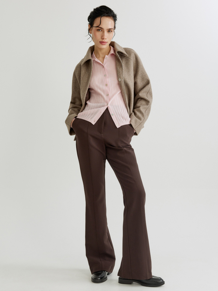 Брюки клеш Sela со стрелками, коричневый, арт. 40995