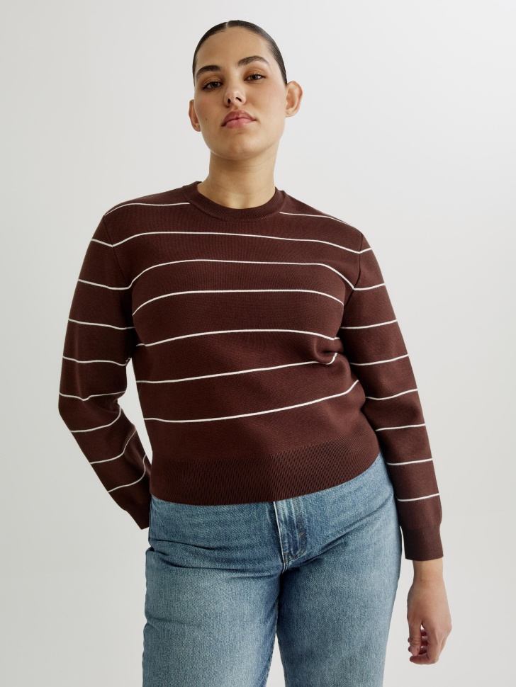 Джемпер SELA укороченный вязаный из вискозы, разноцветный, арт. 40808