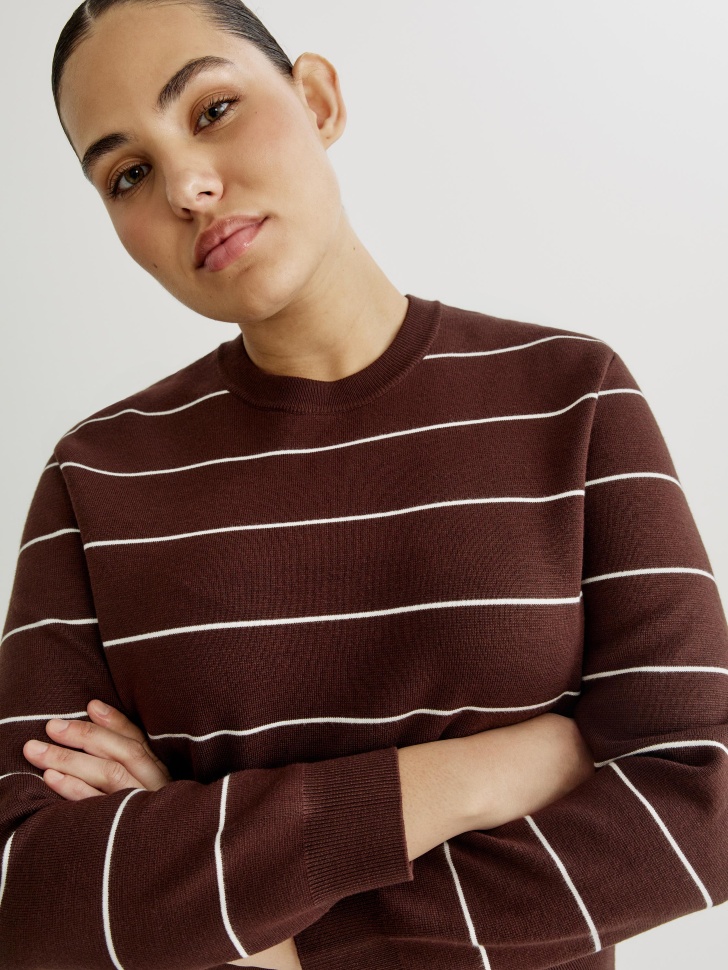 укороченный вязаный джемпер из смесовой вискозы по цене 1999 руб вид справа