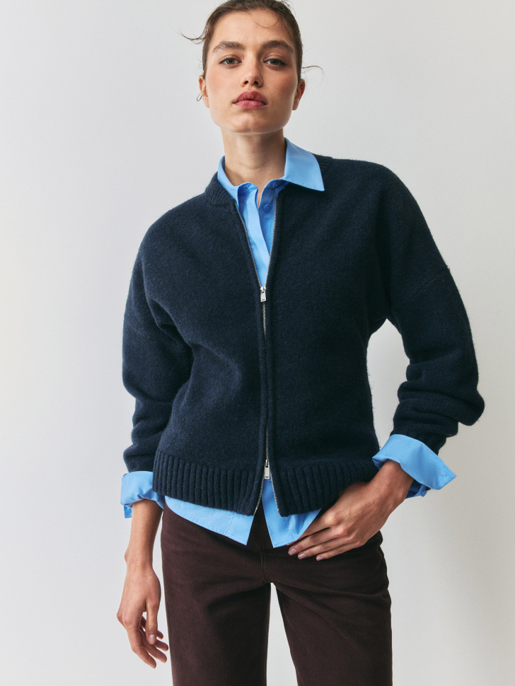 Вязаный кардиган с содержанием шерсти