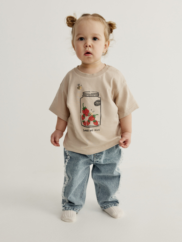 

Джинсы с кружевными оборками для малышей, SL6803001401