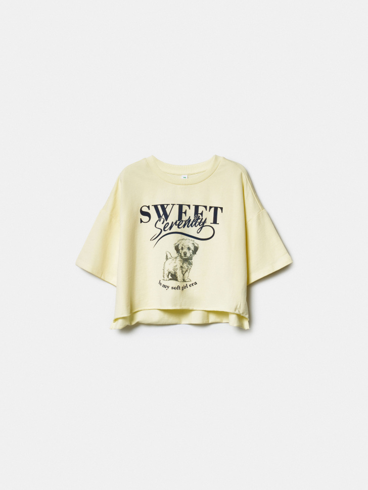 Укороченная футболка SELA для девочек, желтый, арт. 45037