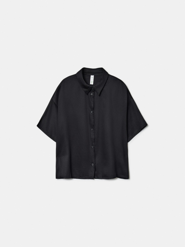 Рубашка SELA для девочек с короткими рукавами, черный, арт. 42196