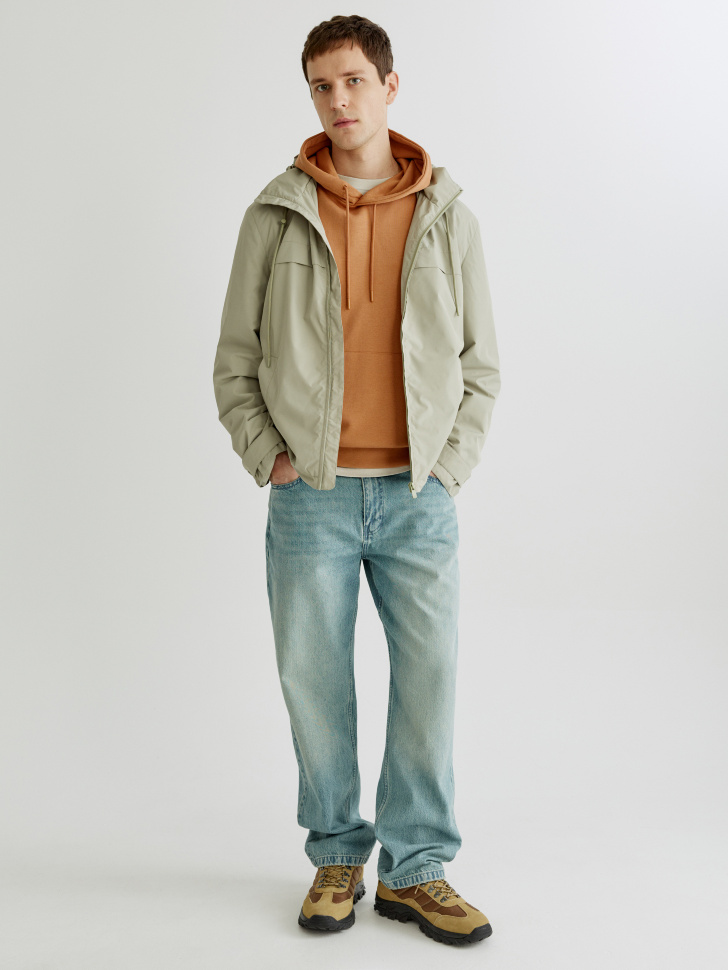 худи прямого кроя из футера от бренда sela вид слева