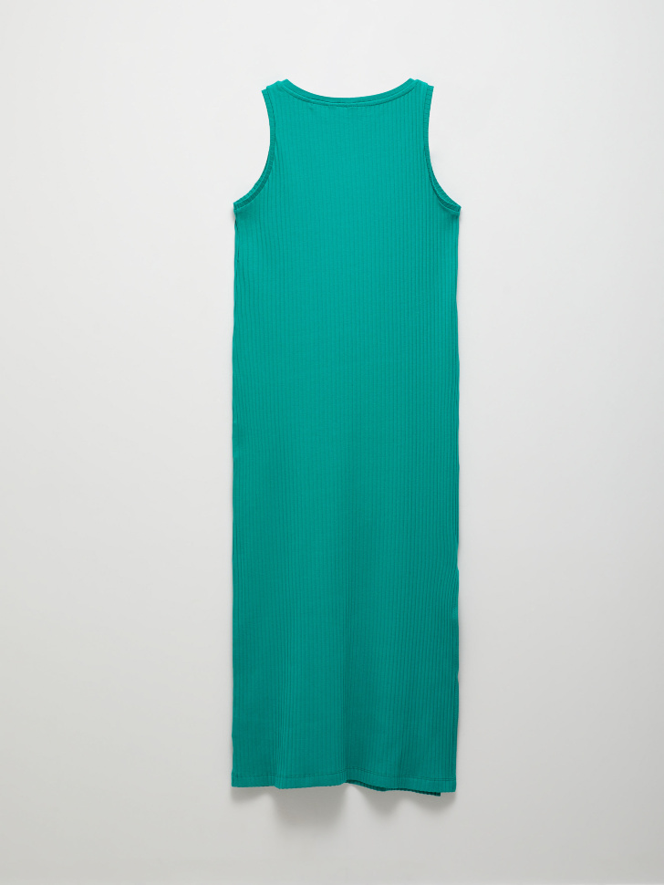 Трикотажное платье в рубчик (зеленый, S) от Sela
