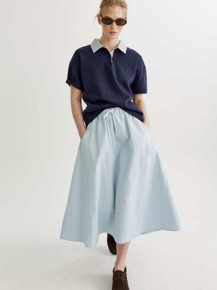 Юбка миди SELA, голубой, арт. 42190