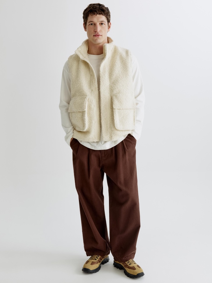 Брюки Sela Relaxed Ballon Fit со средней посадкой, коричневый, арт. 41824