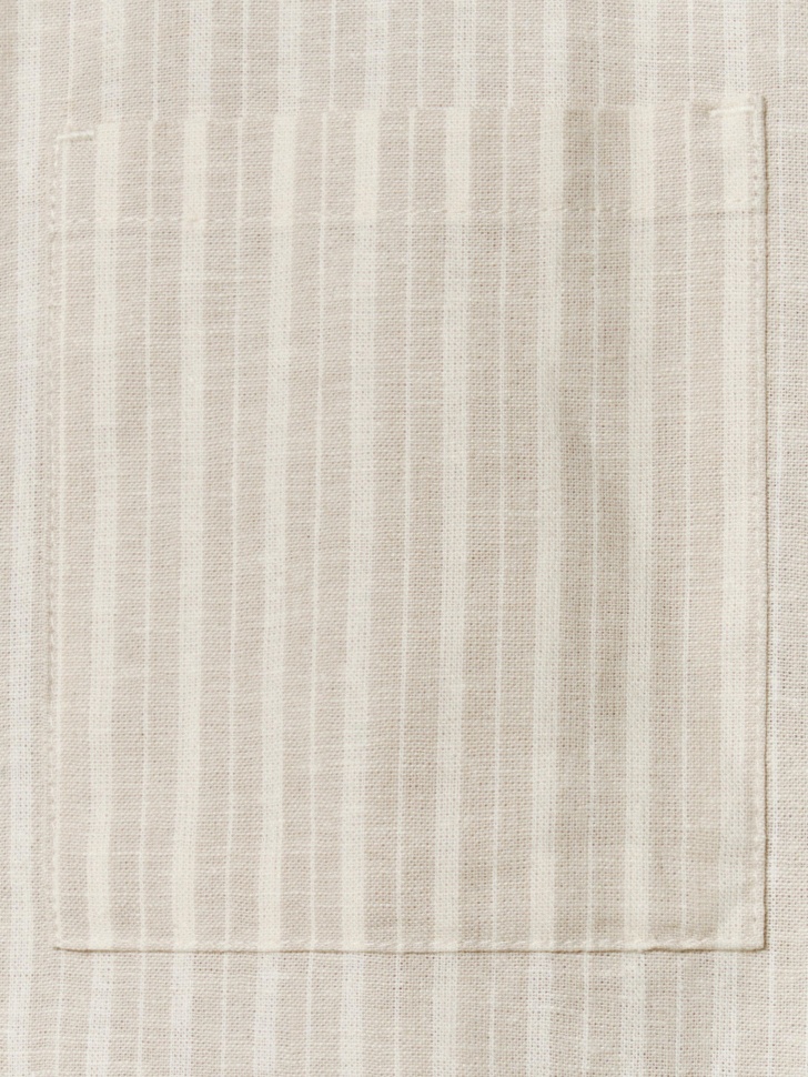 рубашка из смесового льна для мальчиков из хлопка спереди