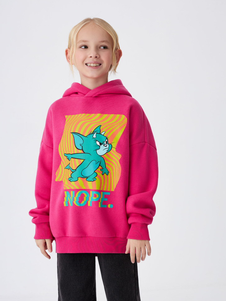 

Худи с принтом Tom and Jerry для девочек, Бордовый