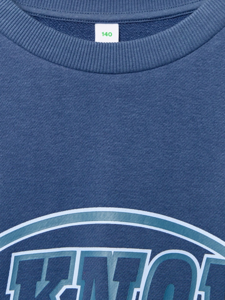 свитшот оверсайз с принтом для мальчиков из хлопка спереди