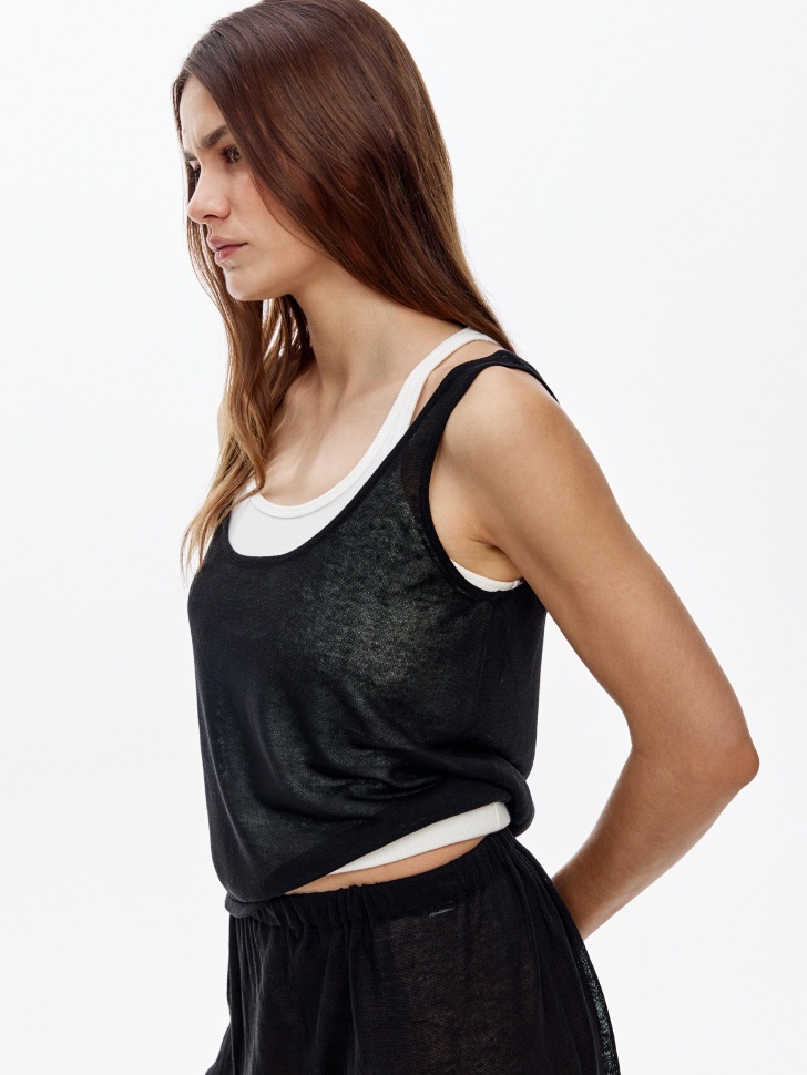 топ из смесового лиоцелла с содержанием льна из россии вид сбоку