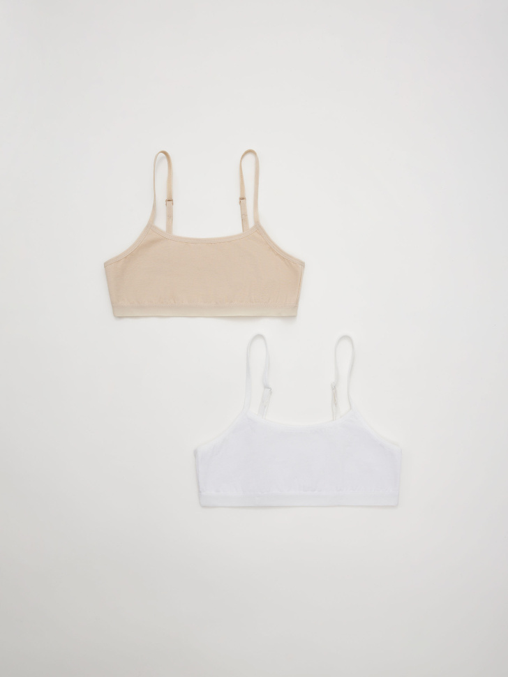 Набор из двух топов для девочек (белый, 134-140)