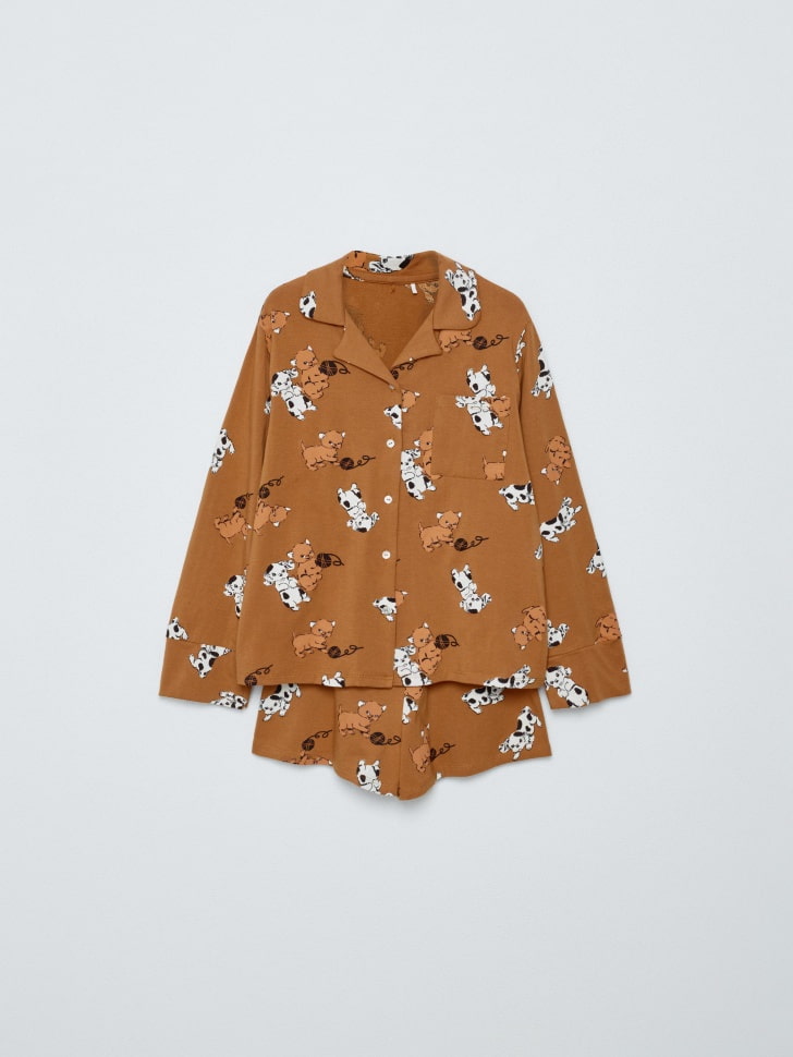 трикотажная пижама с принтом для девочек 4680798780948 с промокодом