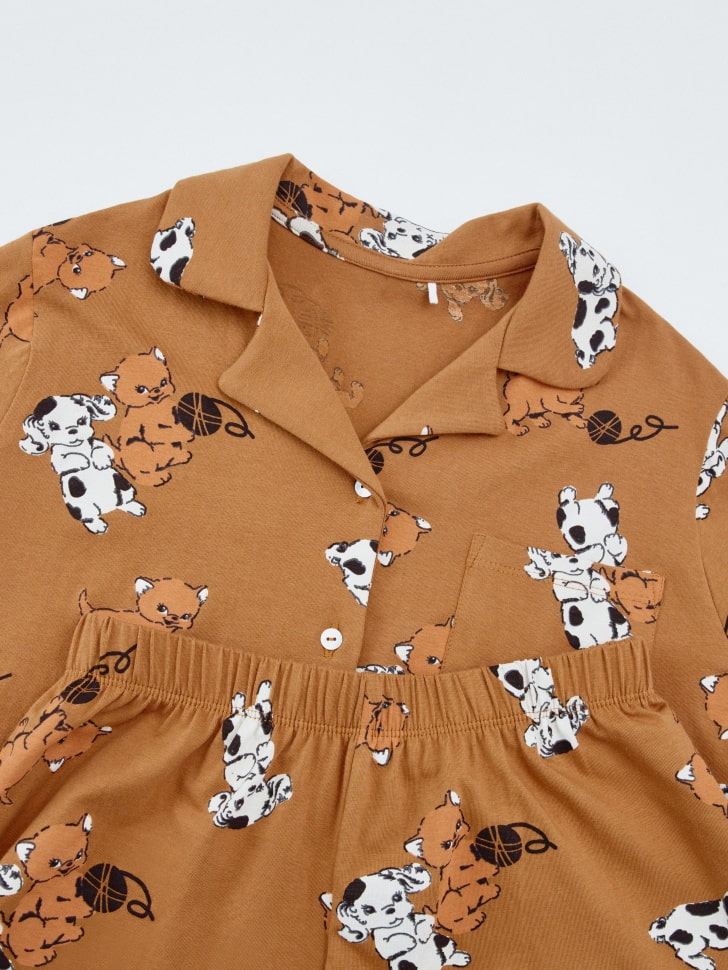 трикотажная пижама с принтом для девочек 4680798780948 по низкой цене