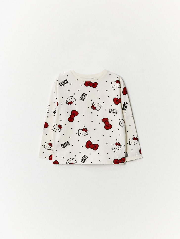 Лонгслив с принтом Hello Kitty для девочек