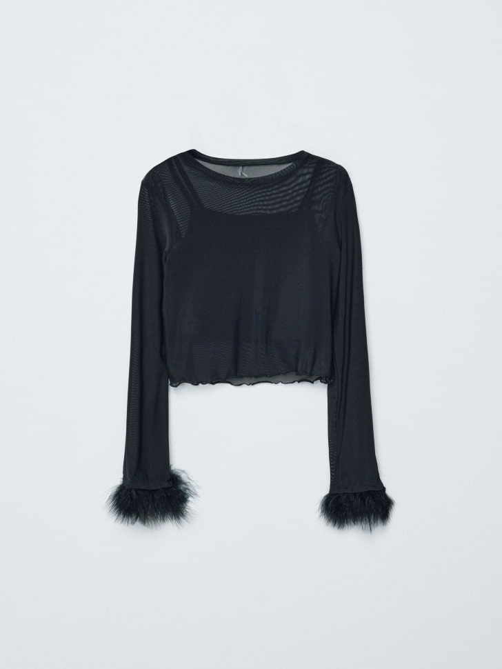 укороченный топ с перьями для девочек 4680798780337 фотография