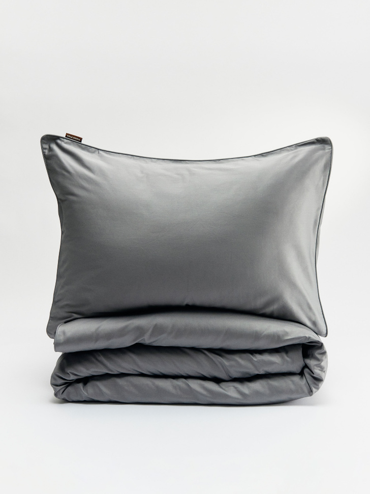 Комплект постельного белья без простыни 1,5 спальный 140х200 см, серый, арт. n/a