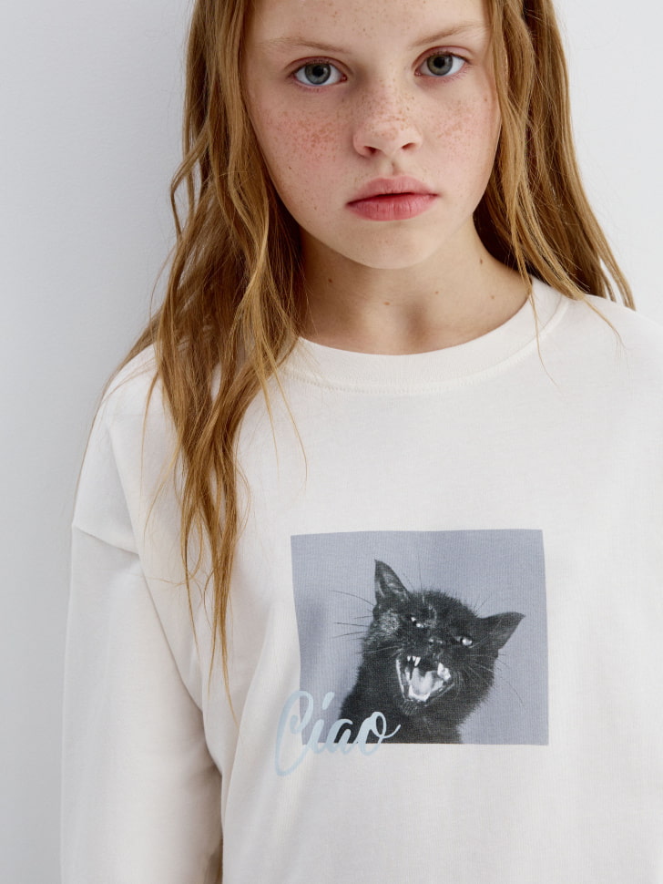 лонгслив оверсайз для девочек из коллекции  x мосфильм 4610517010421 в интернет магазине