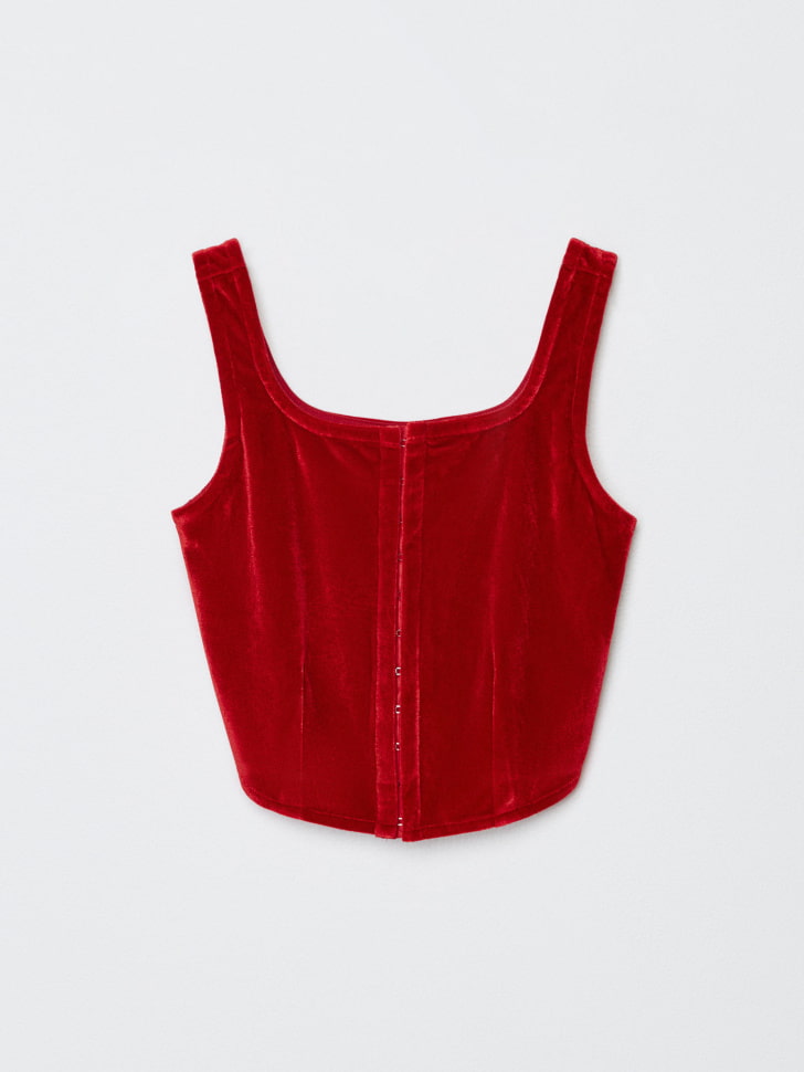 бархатный укороченный топ для девочек 4610517093615 фотография