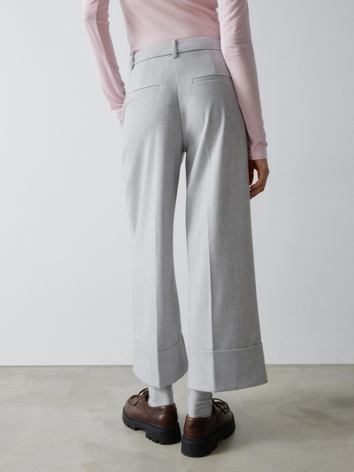 укороченные брюки из костюмной ткани с меланжевым эффектом 4610517171856 с промокодом