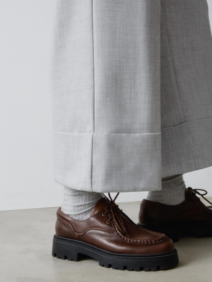 укороченные брюки из костюмной ткани с меланжевым эффектом 4610517171856 купить с доставкой