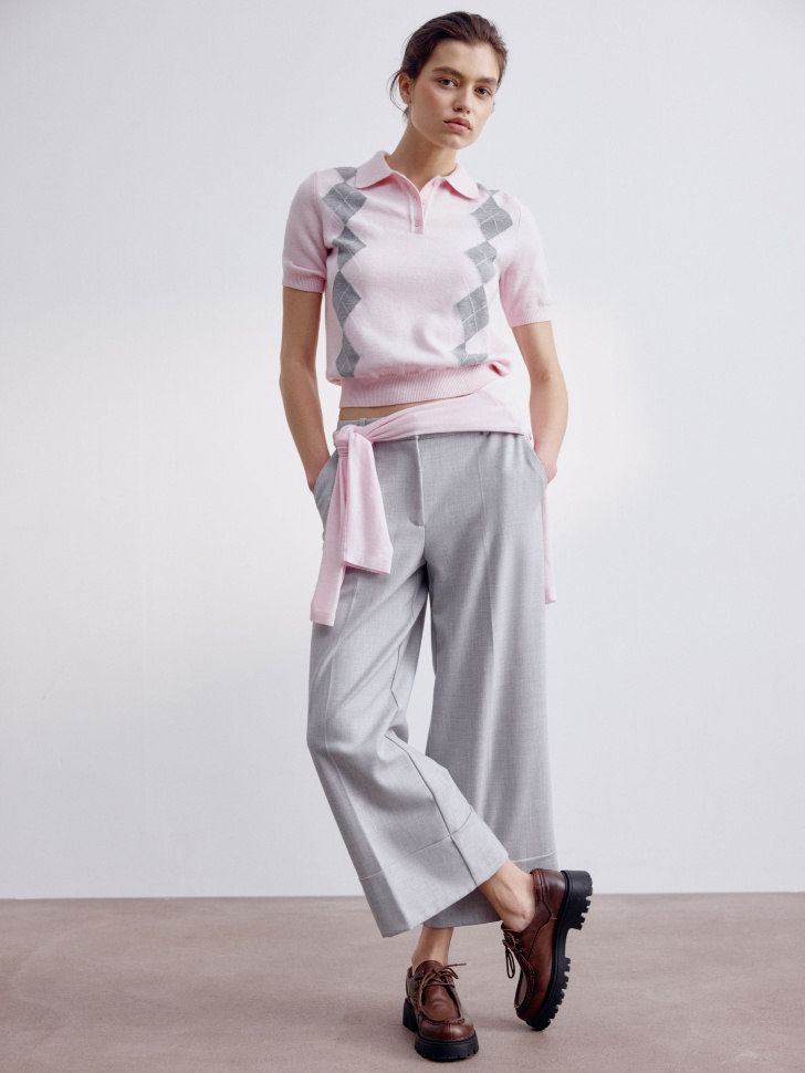 

Укороченные брюки из костюмной ткани с меланжевым эффектом, SL6801011502