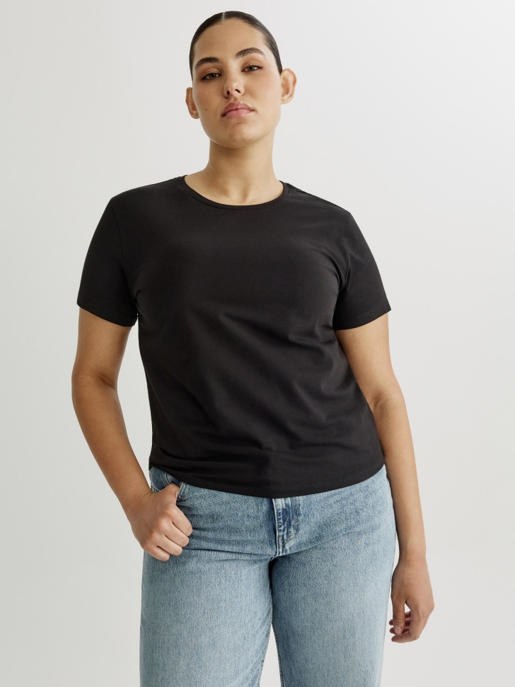 Футболка SELA EVA Slim Fit, черный, арт. 40810