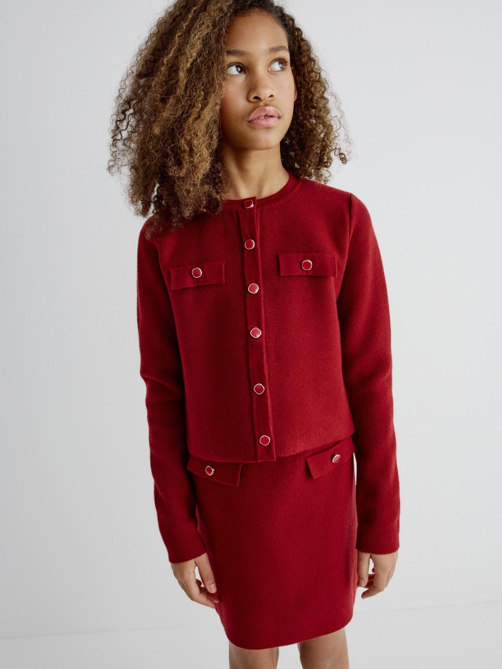 вязаный кардиган для девочек 4610517181879 фотография