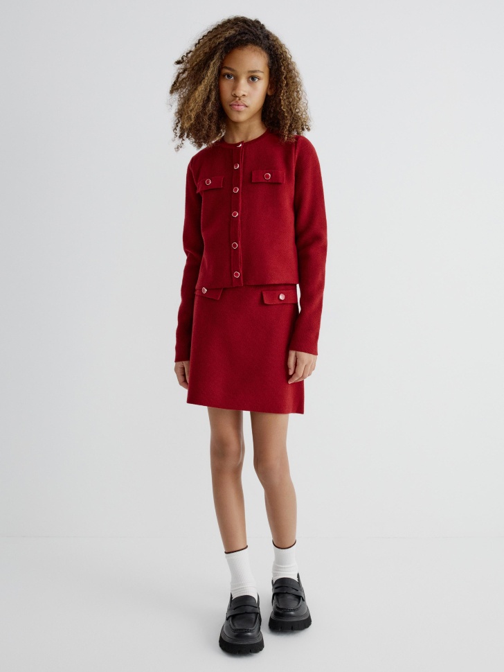 вязаный кардиган для девочек 4610517181879 по акции