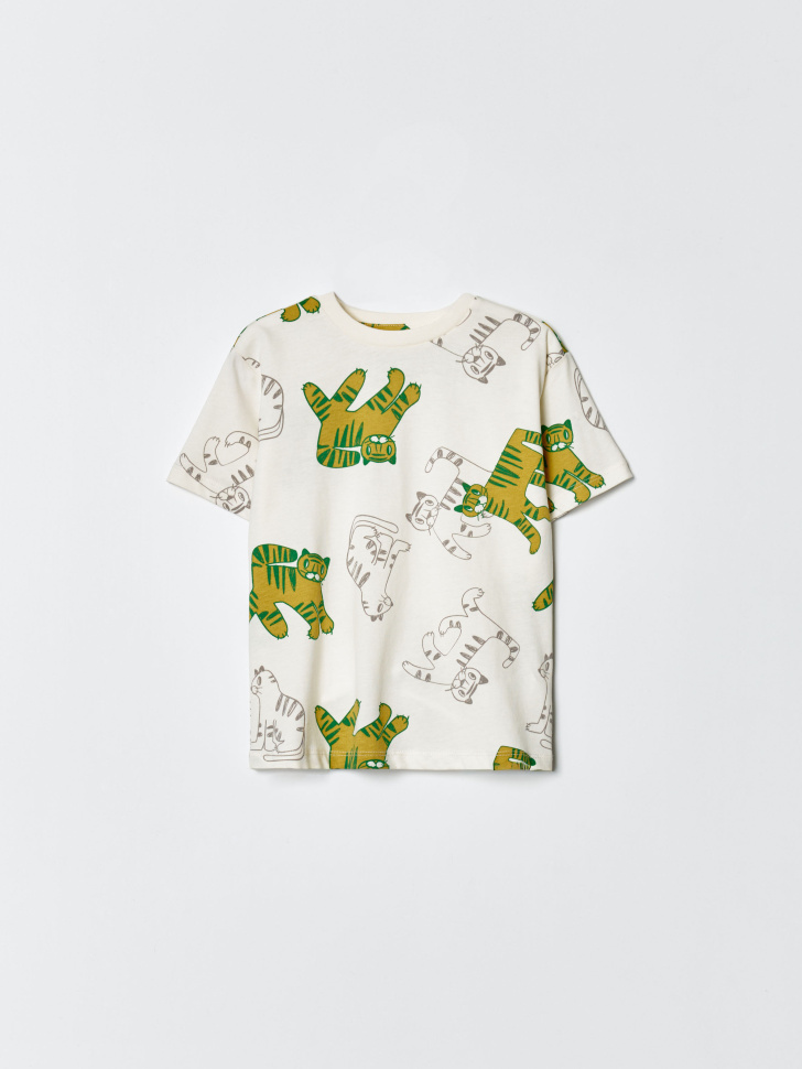 Детская футболка SELA с принтом, бежевый, арт. 34529