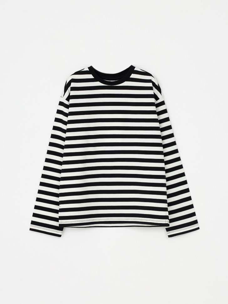 Лонгслив в полоску для девочек (белый, 164)