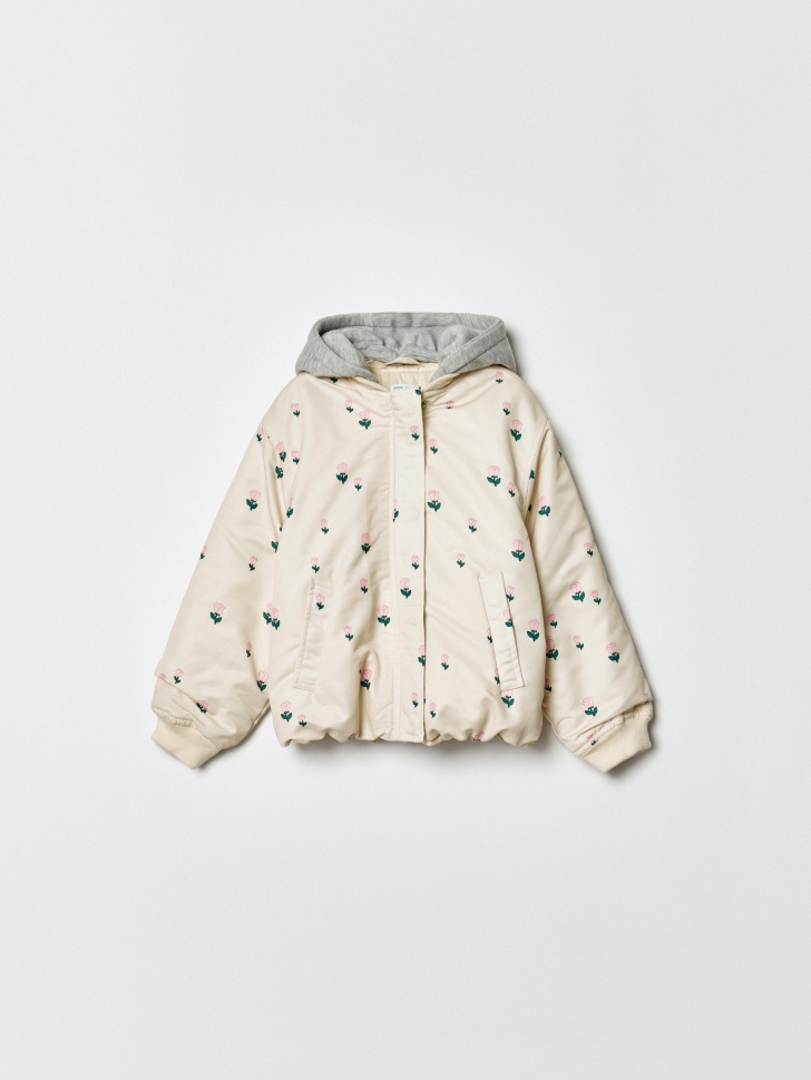 бомбер оверсайз с трикотажным капюшоном для девочек 4610517157072 фотография